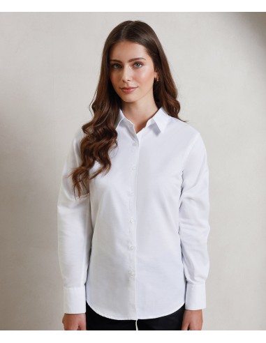 P-PR334-Chemise Oxford à manches longues Signature Femme